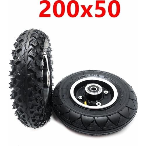 200x50 Inflatable Wheel 8 Inch Off-road Inner Outer Tire with Alloy Hub for Electric Scooter Accessories