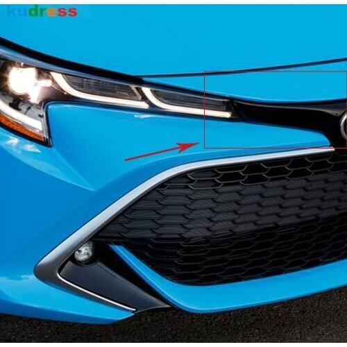 For Toyota Corolla Hatchback 2019 2020 ABS Chrome Front Upper Grille Cover Cover Trim Head Grill Strip Sticker Car Accessories