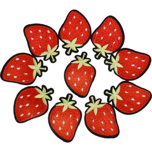 Diy Strawberry patches for clothing iron embroidered patch applique iron on patches sewing accessories badge stickers on clothes