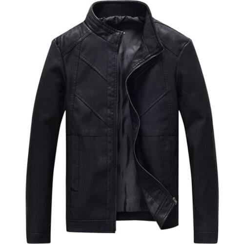 New Black Leather Jacket Men New Fashion Zipper Slim Fit Motorcycle Leather Jacket Casual PU Coat Jaqueta De Couro Masculina