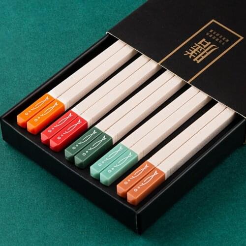 New Products Cute Japanese Sushi Chopsticks 5/10 Pairs Reuseable Tableware Dinning Eating Chopstick For Gift Food Sticks