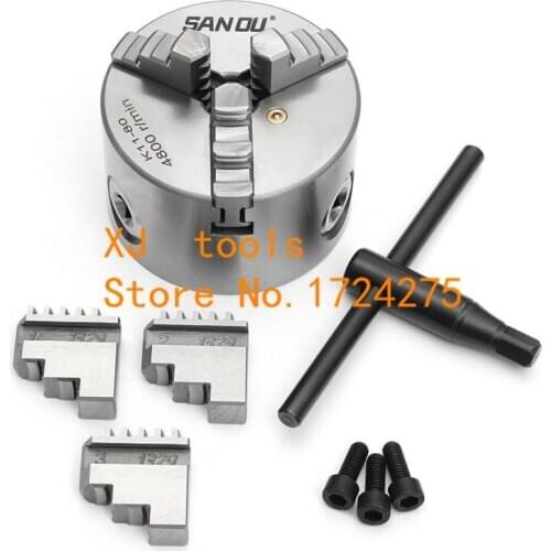 K11-100 high-precision three/3 jaw chuck self-centering chucks 100mm 4 inch for Mechanical lathe,Mini lathe