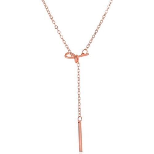 Personalized Long Knotted Sexy Bow Necklace Sexy Short Chain Clavicle Girl Necklace Simple