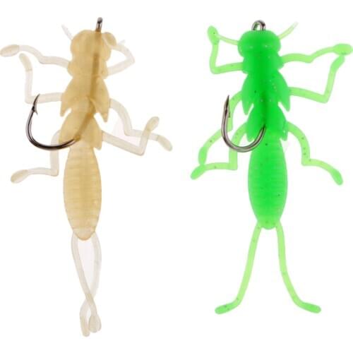 MagiDeal 10pcs Stonefly Nymphs Flies Fishing Lure Soft Rubber Stonefly Bait for Crappie Stripper Trout Colourful Fishing Lures