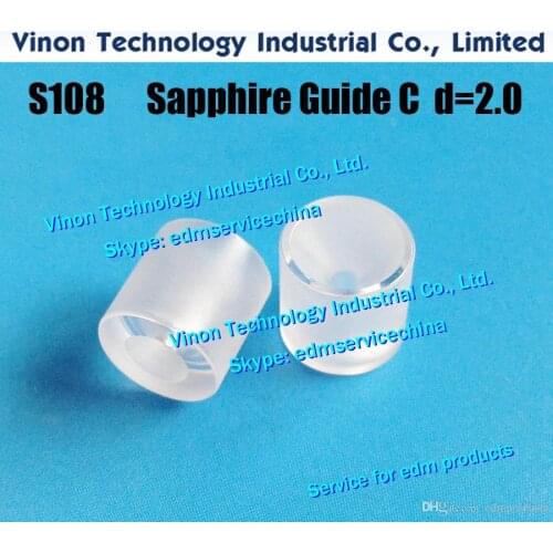 S108 Upper Guide sapphire C1 3082269 d=2.0mm, Sub guide C1 ESS-3082269, 24.01.420, 0204677 edm sapphire guide C1 90-1 type