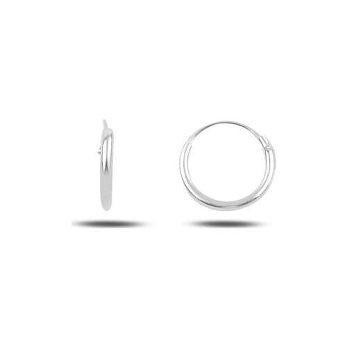 Silver 925 Sterling 8mm Simple Ring Earrings