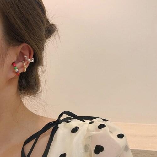 2021 New Fashion Pearl Ear Cuff Bohemia Stackable C Shaped CZ Small Earcuffs Clip Earrings For Women Wedding Jewelry Fashion