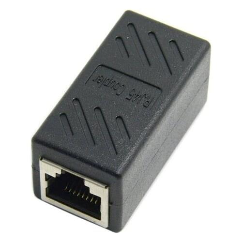 CAT6 RJ45 Female to Female Lan Ethernet Network Extension Adapter Black color