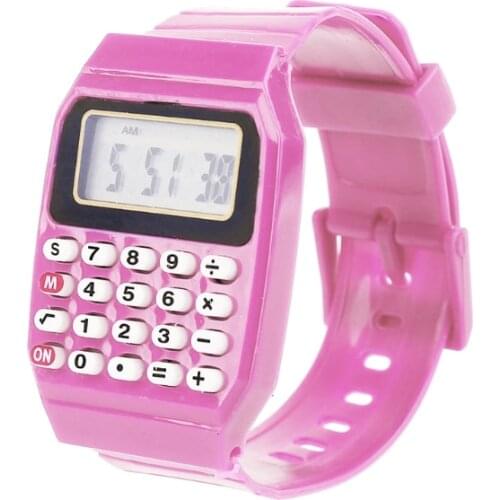 Silicone Children Wrist Watch Kids Date Multi Purpose Electronic Calculator Watches Black Blue Watch