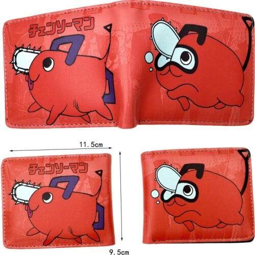 Anime Chainsaw Man Folding Wallet Makima Power Pochita Printed Short Wallet PU Leather Coin Purse Holders Card Bag Birthday Gift