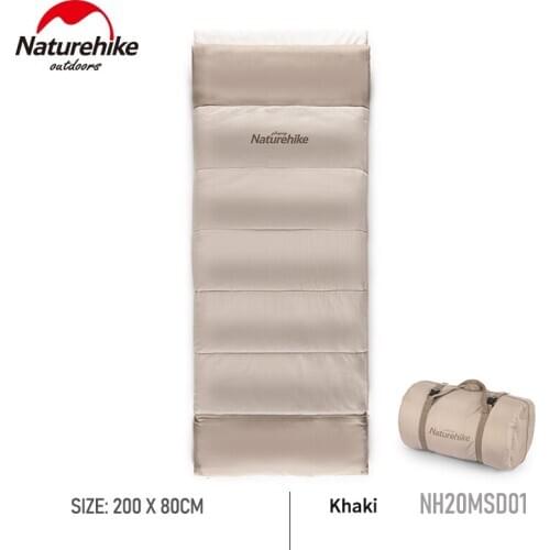Naturehike 8~-5℃ Camping Envelope Cotton Sleeping Bag Spliceable 3 Seasons Down Cotton Sheet Travel Shawl Quilt