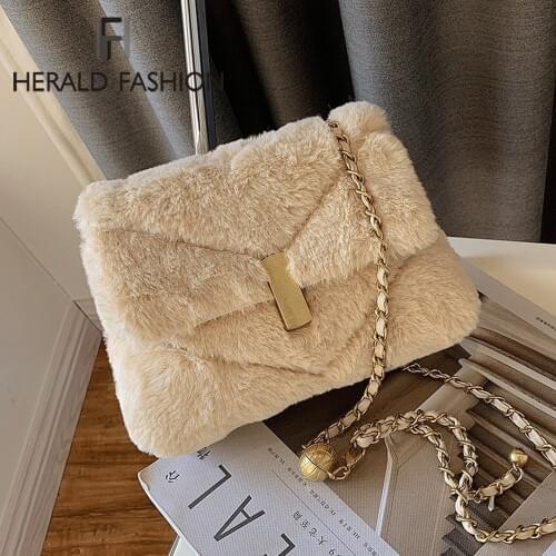 Crossbody Bags for Women 2021 Luxury Ddesigner Shoulder Messenger Bag Faux fur Tote Bag Travel Ladies Hand Bags free shipping