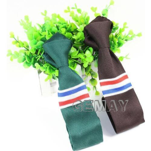 Knitting casual striped Neckties for men Fashion Casual polyester Mans tie New Brand Male woven Necktie Wholesale