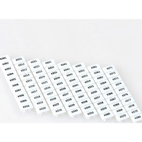 ZB6 10pcs Marker Strip Blank or With Standard Numbers Printed for Ultra-thin Relay Module or Terminal Blocks
