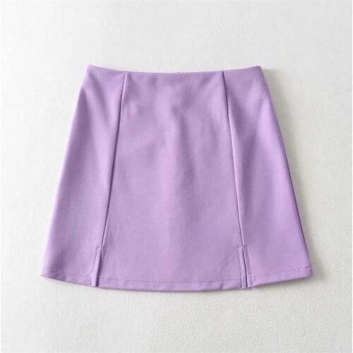 Women Mini Bodycon Skirt With Split Mini Skirt