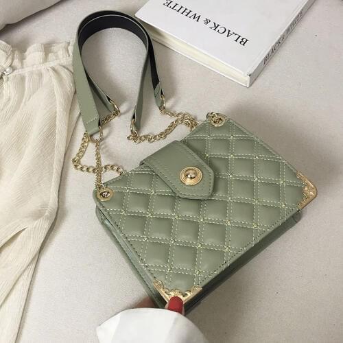 Women Shoulder Bag Rhombus Chain Small Soft 2020 Shoulder Bags for Women Summer Sweet Armpit Belt Crossbody Bag
