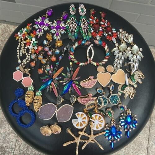 Wholesale Mixed Lots Trendy Statement Earrings for Women Korean Boho Crystal Dangel Drop Earrings Brincos Bijoux Fashion Jewelry