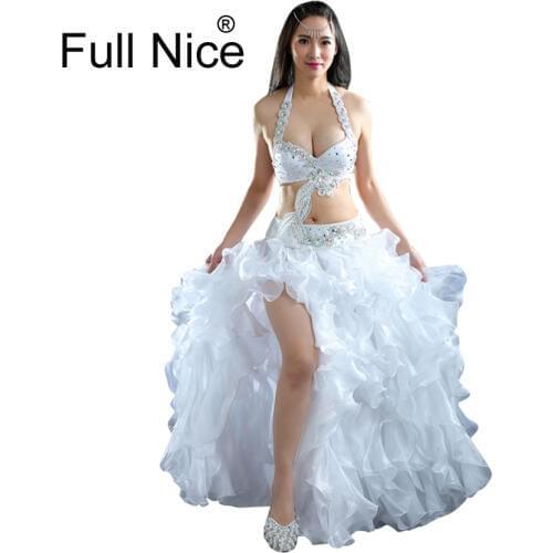New Performance Dancewear Bellydance Clothes Professional Women Egyptian Belly Dance Bra Belt Skirt Oriental Beaded Belly Dance