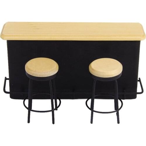 1/12 dollhouse miniature furniture table and 2 chairs