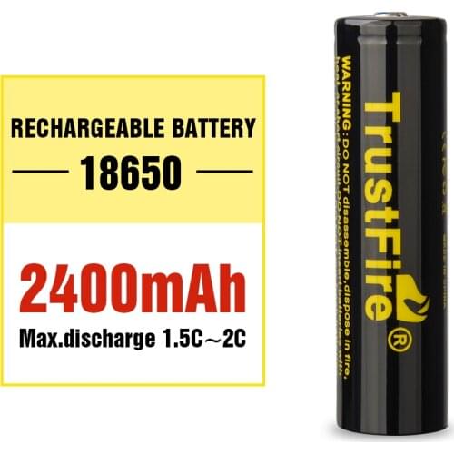 TrustFire 18650 3.7V 2400Mah Rechargeable Lithium Battery Cells For TrustFire J18 Flashlight