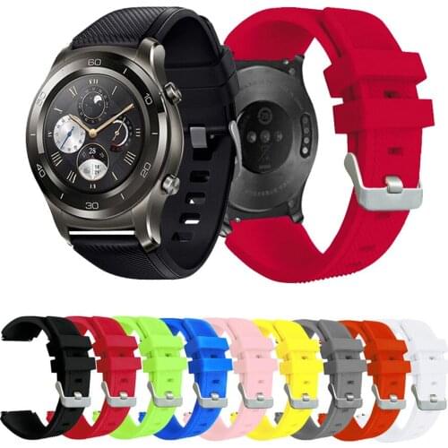 22mm Silicone Straps For HUAWEI watch 2 pro GTR2 Smart Bands Replacement Watchband Sliver Buckle 9 colors