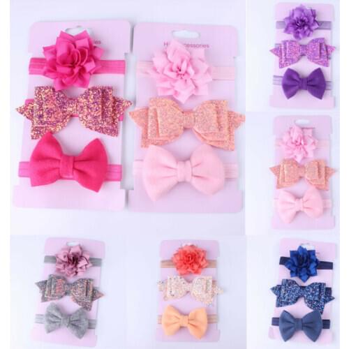 3Pcs/Sets Baby Girl Flower Hair Band Toddler Headwear Kids Headband Newborn Baby Shower Baby Accessories