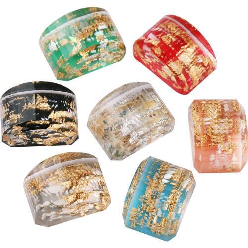 4pcs 15*25mm Rectangle Beautiful Fashion Shiny Flat Resin DIY Jewelry Accessories