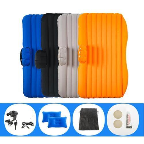 Car Inflatable Air Mattress Camping Swimming Unversal Travel Rear Seat Bed Auto Sleep Airbed Car Covers Kamp Black Beige