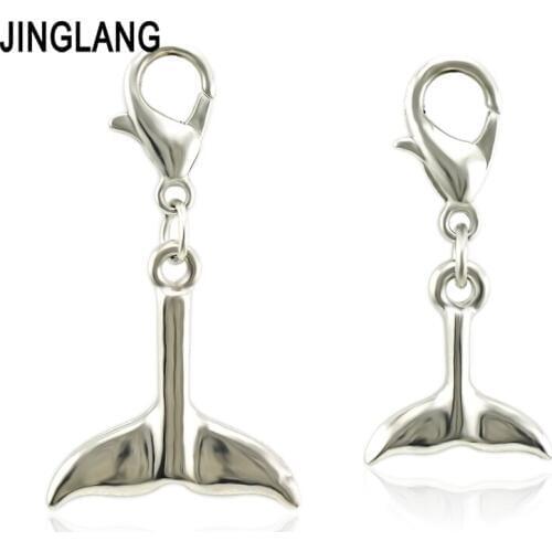 JINGLANG Wholesale Dolphin tail Bracelets Charm Pendants Fashion Jewelry Making Findings DIY Charms Handmade 50pcs