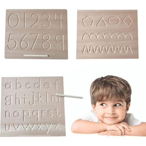 Kids Education Alphanumeric Groove Writing Board Educational Toy Wooden Writing Board Alphabet Track Copy Learning Toy Gift