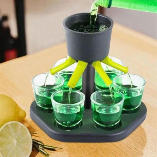 6 Shot Glass Dispenser And Holder Wine Pours Portable Dispenser Party Liquor Drinking Games Glass Dispenser Barware Accessories