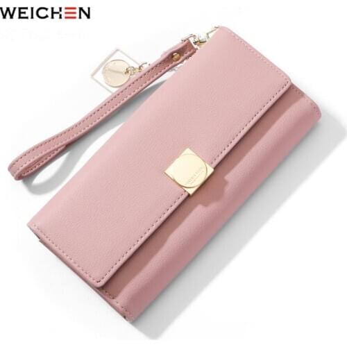 Wecihen Wristband Design Pu Leather Women Wallet 2020 Long Clutch Lady Purse Brand Female Wallet Phone Purse Coin Pocket