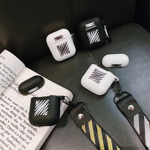 For Airpods Pro 2 1 Cute Luxury Oil Painting Airpods Earphone Accessories Protector with Landyard for off Air PodsPro Cases