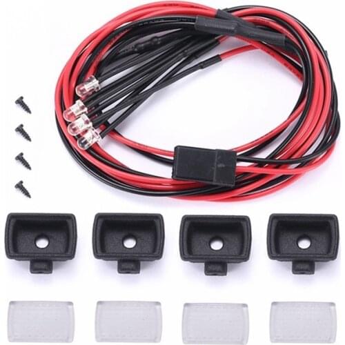 For WPL D12 1/10 RC Truck Car Upgrades Parts LED Roof Lamp Lights Spotlight Decoration Accessories