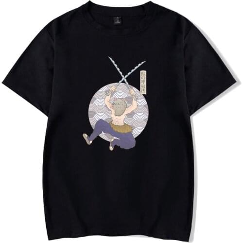 Anime Manga Demon Slayer Inosuke Beast Breathing Shirts Short Sleeve T Shirt Harajuku Tops Summer Tees Dropship Clothing