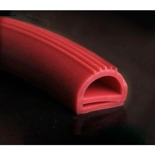 E Shape Silicone Rubber Sealing Strip Oven Door Seals High Temperature Heat Resistant Strip 5M Red