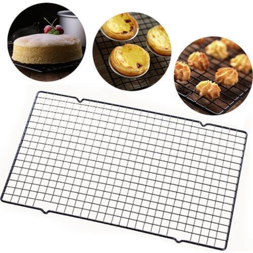 Hot sale 2pcs/set Metal Cake Cooling Rack Grid Net Baking Tray Cookies Biscuits Bread Drying Stand Cooler Holder Baking Tools