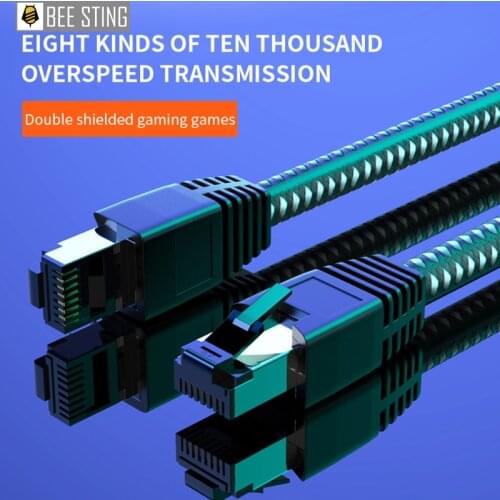 Ethernet Cable CAT8 25Gbps 2000MHz Cats 8 Nylon Braided Network Cable Internet Network Cord For Laptop PS 4 Router RJ45 Cable