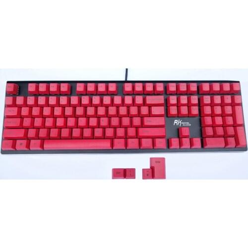 OEM Red Keycaps Thick PBT ANSI ISO Layout Top Print Side Print Blank for Cherry MX Switches of Mechanical Keyboard