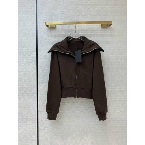 Brand Sport Jacket Luxury Coat 2021 Early Autumn Women New Sports Wild Large Lapel Sweater Slim Casual Long Sleeve Short Jackets