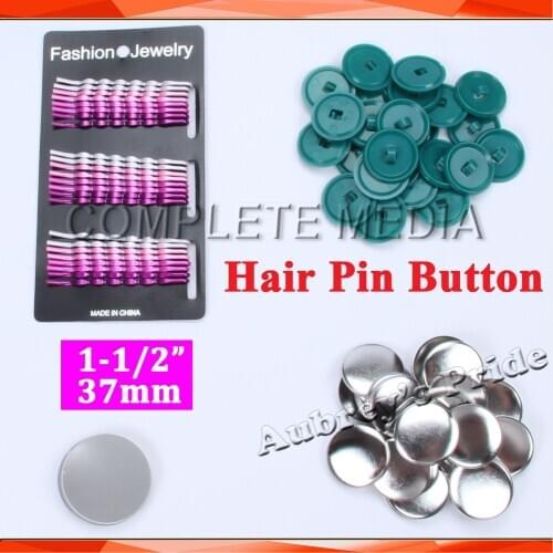 1-1/2" 37mm 100 Sets Hair Pin Button Supply Materials for Pro Badge Making Machine Button Maker