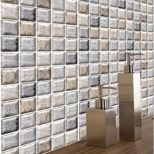 Mosaic Contact Paper Self-Adhesive Removable Wallpaper Bathroom Kitchen Cabinet Wall Anti-Water Oil-Proof Sticker Easy To Clean