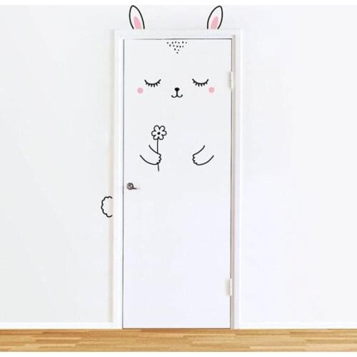 10 Kinds of Cartoon Cute Animal Panda Cat Door Sticker for Kids Room Decoration Wall Decals Home Decor Wall Sticker