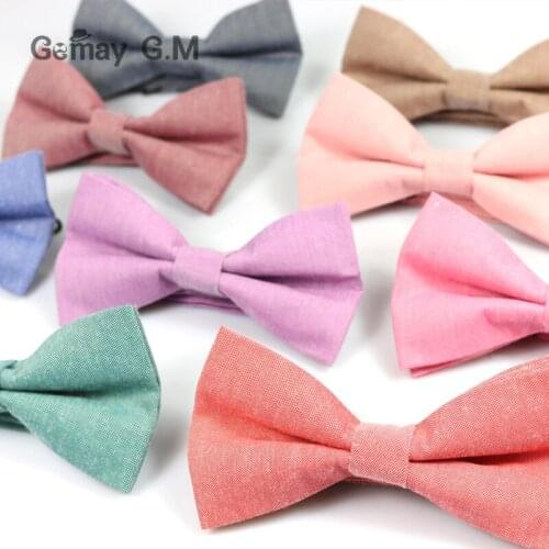 New Mens Solid Color Cotton Bow Tie Double Candy-Colored Suit Bowtie Unisex Cotton Double-deck Bowties for Man Male Neckwear