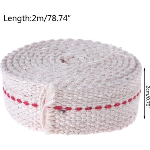 2021 New Premium Oil Lamp Mate Flat Cotton Oil Lantern Kerosene Lamp Wick Red Stitch 0.79in Wide 3.3ft Roll