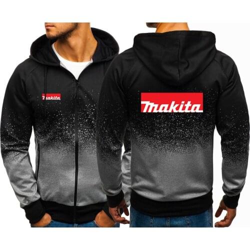 New Mens Cotton Tops Print Sons of Anarchy Hoodies Zipper Jackets Makita Male Hip Hop Sweatshirts Punk Gradient Color Coats