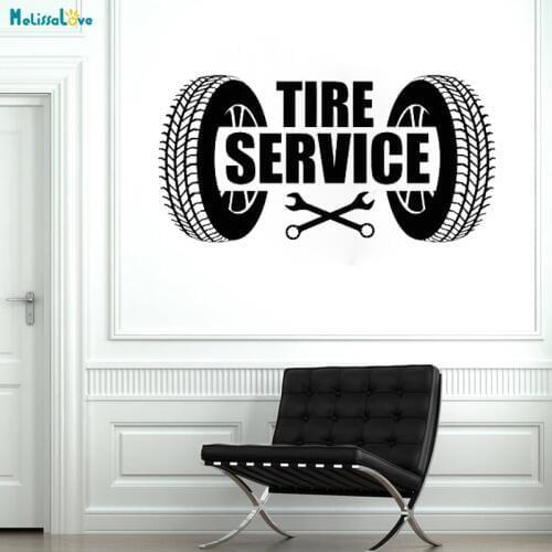 New Design Tire Service Wall Sticker Decals Car Repair Shop Tire Fitting Garage Decoration Removable Art Vinyl Murals YT1417
