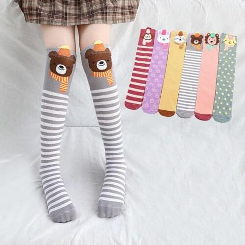 Autumn children Girls Boys socks Cotton cute cartoon dot baby kids socks 2-12 years old girl long tube Leg Warm Knee High socks