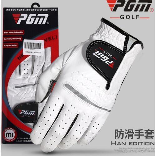 PGM 1pcs golf gloves for men white gloves male sheepskin slip-resistant golf gloves men leather brand name left right hand