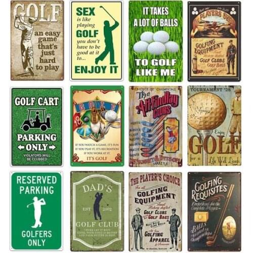 DADS Golf Poster Car Parking Poster Dads Golf Vintage Metal Plate Bar Club Home Decor Golf Wall Plaque Life Tin Signs